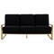 Leisuremod Jefferson Contemporary Velvet Sofa with Gold Frame, Black JAG77BL - alternate 3