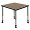 Regency Square Kee Height Adjustable Mobile Classroom Activity Table, 30 in W, 30 in L, Noble Oak TB3030NOAPCGY - alternate 1