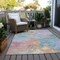 Homeroots 3' X 5' Teal Blue Gold And Pink Abstract Washable Indoor Outdoor Area Rug 618556 - alternate 3