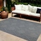 Homeroots 8' X 10' Gray and Blue Geometric Stain Resistant Indoor Outdoor Area Rug 531606 - alternate 1