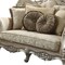 Homeroots 88" Champagne Velvet Curved Floral Sofa And Toss Pillows 348214 - alternate 3