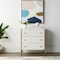 Homeroots 32in White and Gold Wood and Metal Carved Geometric Accent Cabinet With Three Drawers 611039 - alternate 2