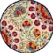 Homeroots 8' Navy Blue Beige Green Blue And Red Round Floral Indoor Outdoor Area Rug 546786 - alternate 1