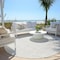 Homeroots 8' Silver And Gray Round Geometric Washable Indoor Outdoor Area Rug 594505 - alternate 2