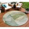 Homeroots 8' Artichoke Green And Taupe Round Abstract Washable Indoor Outdoor Area Rug 630425 - alternate 1