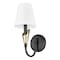 Z-Lite Claudelle 1-Light Wall Sconce, 5.75 in W x 14 in H, Matte Black + Modern Gold 4014-1S-MB-MGLD - alternate 2