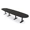 Skutchi Designs 14 Person Conference Table With Power Unit | 14' Boval Table | Harmony Series HAR-BOVL-48X168-T.BK-U999ST19-EBLK - alternate 1