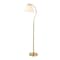 Jonathan Y Devon 60.5" Modern Glam Metal Arc LED Floor Lamp with Pleated Shade, Brass Gold/White JYL1148A - alternate 4