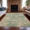 Homeroots 5' X 8' Artichoke Green And Teal Blue Abstract Washable Indoor Outdoor Area Rug 630520 - alternate 3