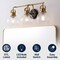 Jonathan Y Shirley 24" 3-light Farmhouse Industrial Metal LED Vanity Light w/Seeded Glass Globe Shades, Brass Go JYL7405B - alternate 3