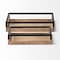 Homeroots Set of Two Brown Wood Indoor Outdoor Tray With Handles 376041 - alternate 2