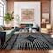 World Rug Gallery Bohemian Lines Washable Non Slips Area Rug 8 ft x 10 ft Black WR72BLACK8X10 - alternate 3
