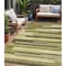 Homeroots 5' X 8' Olive Green Ivory And Beige Striped Washable Indoor Outdoor Area Rug 613303 - alternate 1