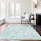 Homeroots 10' X 14' Turquoise And Ivory Paisley Washable Indoor Outdoor Area Rug 588671 - alternate 2