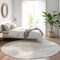 Homeroots 8' Ivory And Gray Round Abstract Washable Indoor Outdoor Area Rug 611230 - alternate 2