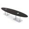 Skutchi Designs Oval Conference Table With Power Unit, 48 in W, 168 in L, Black HAR-OVL-48X168-DOU-U999ST19-ESIL - alternate 1