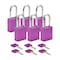 Brady Velocity Lockout Padlocks Aluminum 1.5in Shackle Clearance KA Purple 6PK SDAL-PRP-38ST-KA6 - alternate 1
