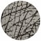 Homeroots 8' Round Black and White Round Abstract Washable Non Skid Indoor Outdoor Area Rug 559240 - alternate 2