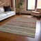 Homeroots 8' X 10' Brown And Gray Striped Washable Indoor Outdoor Area Rug 615833 - alternate 4