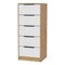 Homeroots 18" White and Natural Five Drawer Standard Chest 534960 - alternate 2