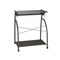 Homeroots 32" Clear and Silver Glass and Stainless Steel Mirrored Rolling Computer Desk 286518 - alternate 1