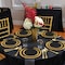 Smarty Had A Party Black w/Gold Moonlight Round Plastic Dinnerware Value Set (120 Dinner Plates+120 Salad Plates), 240PK 960BGVP-CASE - alternate 1