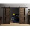 Sartodoors Sturdy Dbl Barn Door 60 x 80in W/, Cognac Oak W/ Black Glass, 13FT Rail Hangers Heavy Set VEREGIO7588DB-AKA-60 - alternate 1