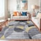 World Rug Gallery Contemporary Distressed Circle Area Rug 5 ft x 7 ft Yellow WR31YELLOW5X7 - alternate 4