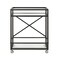 Homeroots Black Steel And Glass Rolling Bar Cart 530451 - alternate 2