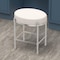Gatco Oval White Leather Vanity Stool Satin Nickel 1359 - alternate 2