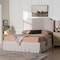 Baxton Studio Ronelyn Platform Bed with Pleated Skirt - Fabric Upholstered Bed Frame with Panel Headboard, Queen 270-14833-ZORO - alternate 2