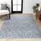 Jonathan Y Vector Modern Coastal Geometric Machine-Washable Blue/Cream 8 ft. x 10 ft. Area Rug WSH313A-8 - alternate 3