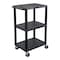Luxor 42''H 3-Shelf Utility Cart, Electric, Blue Shelves, Nickel Legs UCPL1BUE-N - alternate 3