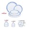 Smarty Had A Party White w/Blue and Silver Royal Rim Plastic Dinnerware Set (120 Dinner Plates+120 Salad Plates), 240PK 970BLSVP-CASE - alternate 2