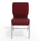 Flash Furniture Fabric Church Chair w/Book Rack, Burgundy XU-CH-60096-BY-SILV-BAS-GG - alternate 2