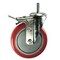 Service Caster 5 Inch SS Red Polyurethane 1/2 Inch Threaded Stem Caster with Total Lock Brake SCC-SSTSTTL20S514-PPUB-RED-121315 - alternate 1