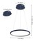 Jonathan Y Brice 15.75" Modern Contemporary Metal Round Dimmable Integrated LED Pendant, Navy JYL7202F - alternate 4