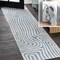 Jonathan Y Maze Abstract Two-Tone Low-Pile Machine-Washable Blue/Cream 2 ft. x 8 ft. Runner Rug WSH309A-28 - alternate 1