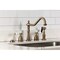 Kingston Brass Double-Handle Widespread Kitchen Faucet with Brass Sprayer, Antique Brass KB1793BPLBS - alternate 3