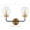 Jonathan Y Caleb 18" 2-Light Contemporary Transitional Iron/Glass LED Vanity Light, Brass Gold/Black JYL9010A - alternate 3