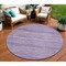 Homeroots 8' Purple And Lavender Round Abstract Washable Indoor Outdoor Area Rug 618288 - alternate 1