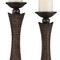 Homeroots Set of Two Bronze Polyresin Woven Tabletop Pillar Candle Holders With Candle, 2PK 468845 - alternate 2