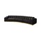 Homeroots Black Velvet Curved Three Piece Sectional With Toss Pillows 643880 - alternate 2