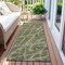Homeroots 8' Runner Green Abstract Washable Non Skid Indoor Outdoor Runner Rug 559641 - alternate 2