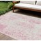 Homeroots 8' X 10' Pink And Ivory Abstract Washable Indoor Outdoor Area Rug 612962 - alternate 1