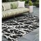 Homeroots 8' Runner Black and White Abstract Washable Non Skid Indoor Outdoor Runner Rug 559236 - alternate 1