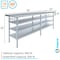 Amgood 24in D x 96in L Stainless Steel Table, Three Undershelves AMG WT-2496-3SH-Z - alternate 2