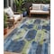 Homeroots 5' X 8' Navy Blue Gold And Silver Geometric Washable Indoor Outdoor Area Rug 618752 - alternate 1