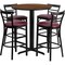 Flash Furniture Round Walnut Bar Table, X-Base w/Burg Seats, 24", 24" L, 24" W, 42" H, Laminate Top, Wood Grain HDBF1040-GG - alternate 1