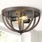 Jonathan Y Darlene 13" 2-Light Iron Rustic Farmhouse LED Flush Mount, Brown JYL7479A - alternate 3
